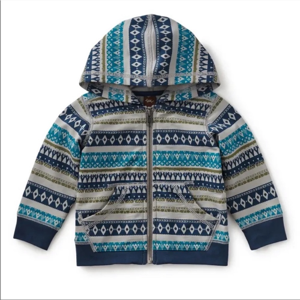 Tea Collection Vietri Sul Mare Zip Up Hoodie Sweatshirt Little Boys Baby Toddler - Picture 11 of 11